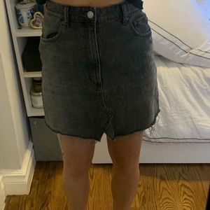 Zara faded grey jean skirt